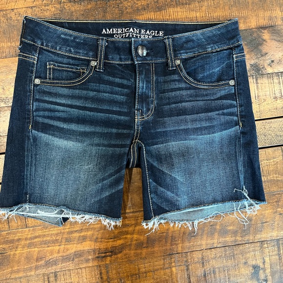 American Eagle Outfitters Pants - American Eagle Outfitters Dark Blue Midi Jean Shorts